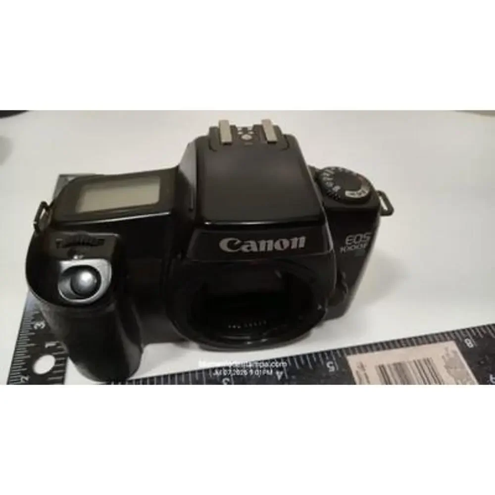 Canon EOS 1000F N 35mm SLR film camera body in black.